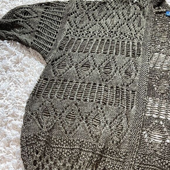 Vintage Polo Ralph Lauren Boho Fringe Linen Knit Cardigan Sweater Women’s Large - Picture 14 of 14